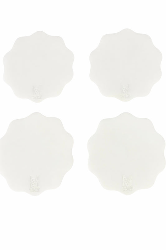Front Logo Maison Mazal Scalloped Placemat: Light Beige Set of 4