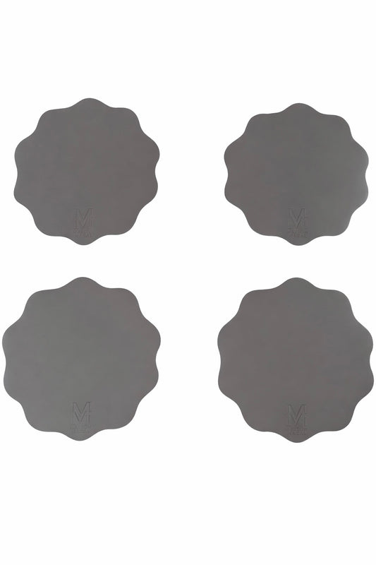 Front Logo Maison Mazal Scalloped Placemat: Coffee Set of 4