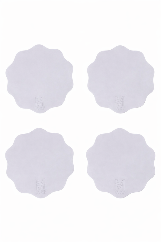 Front Logo Maison Mazal Scalloped Placemats: Lilac Set of 4