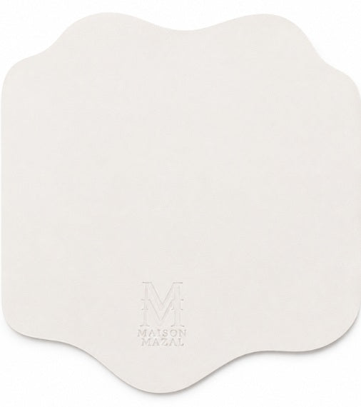 Back Logo Maison Mazal Scalloped Placemat: White