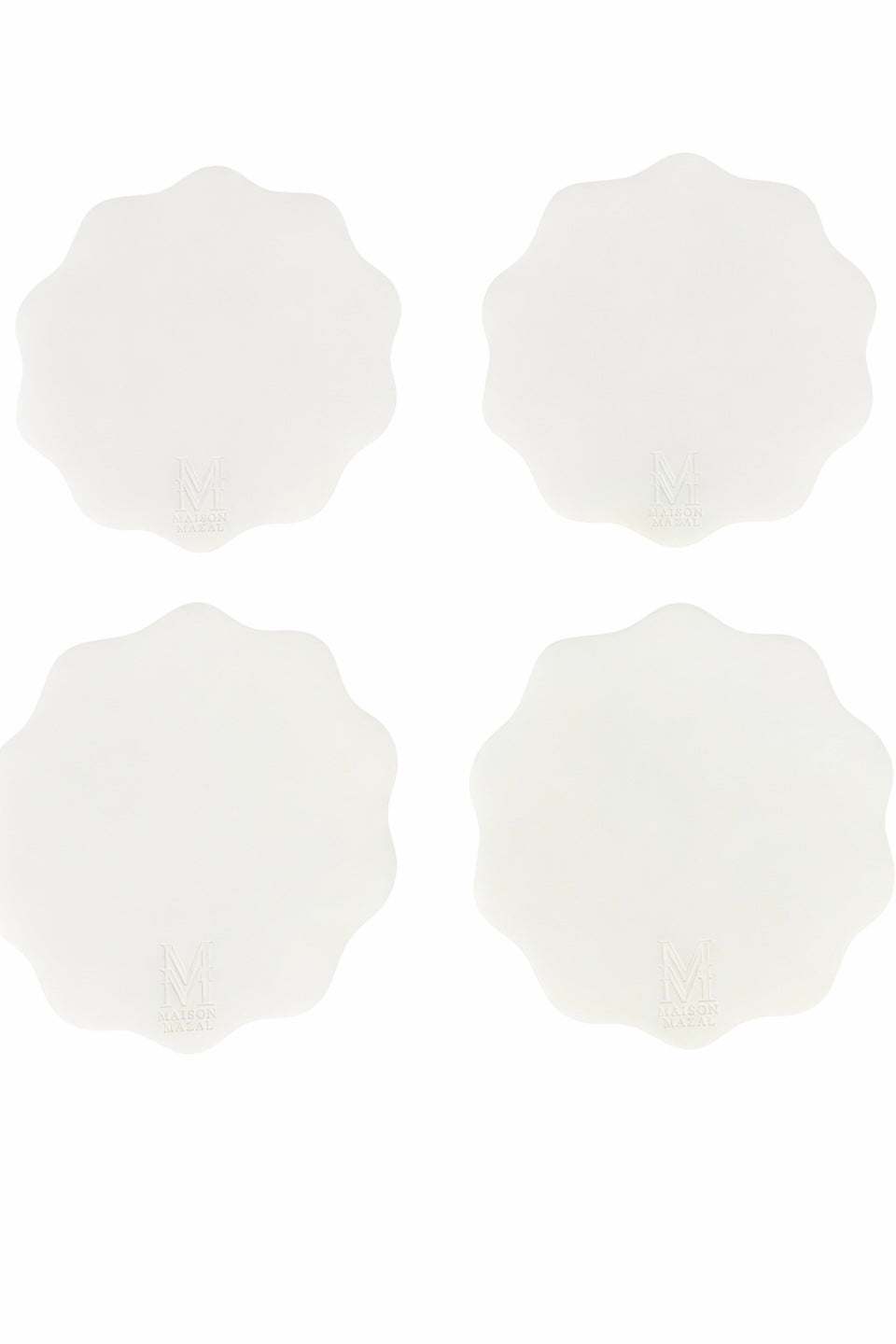 Front Logo Maison Mazal Scalloped Placemat: Light Beige Set of 4