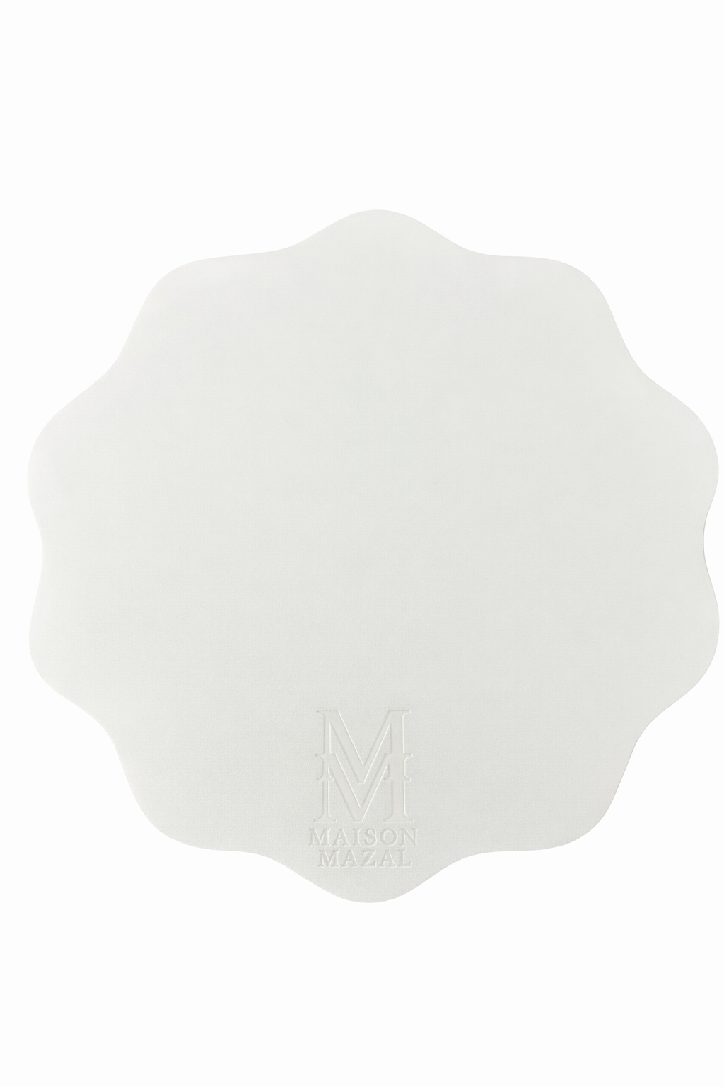 Front Logo Maison Mazal Scalloped Placemat: Off White Set of 4