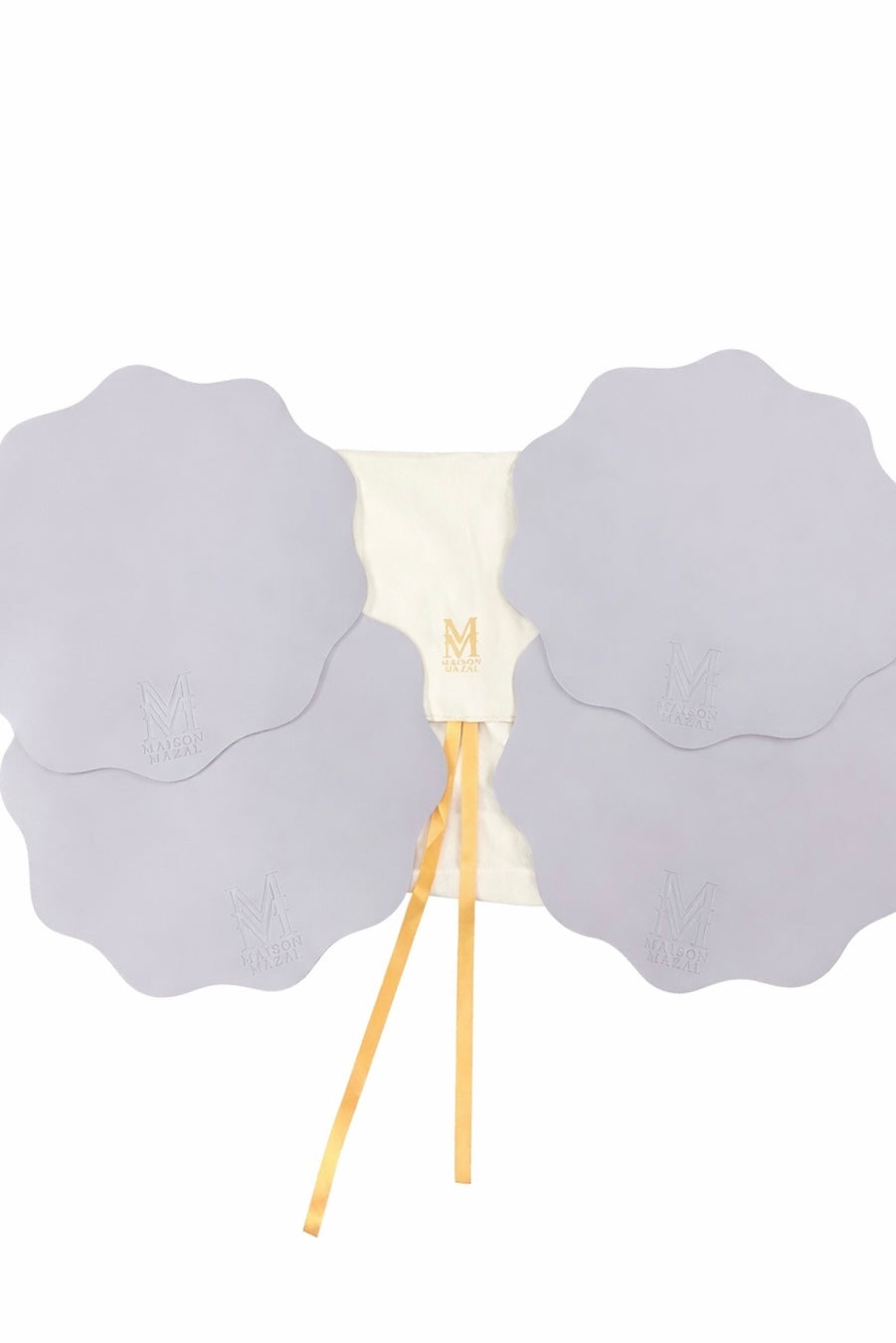 Front Logo Maison Mazal Scalloped Placemats: Lilac Set of 4