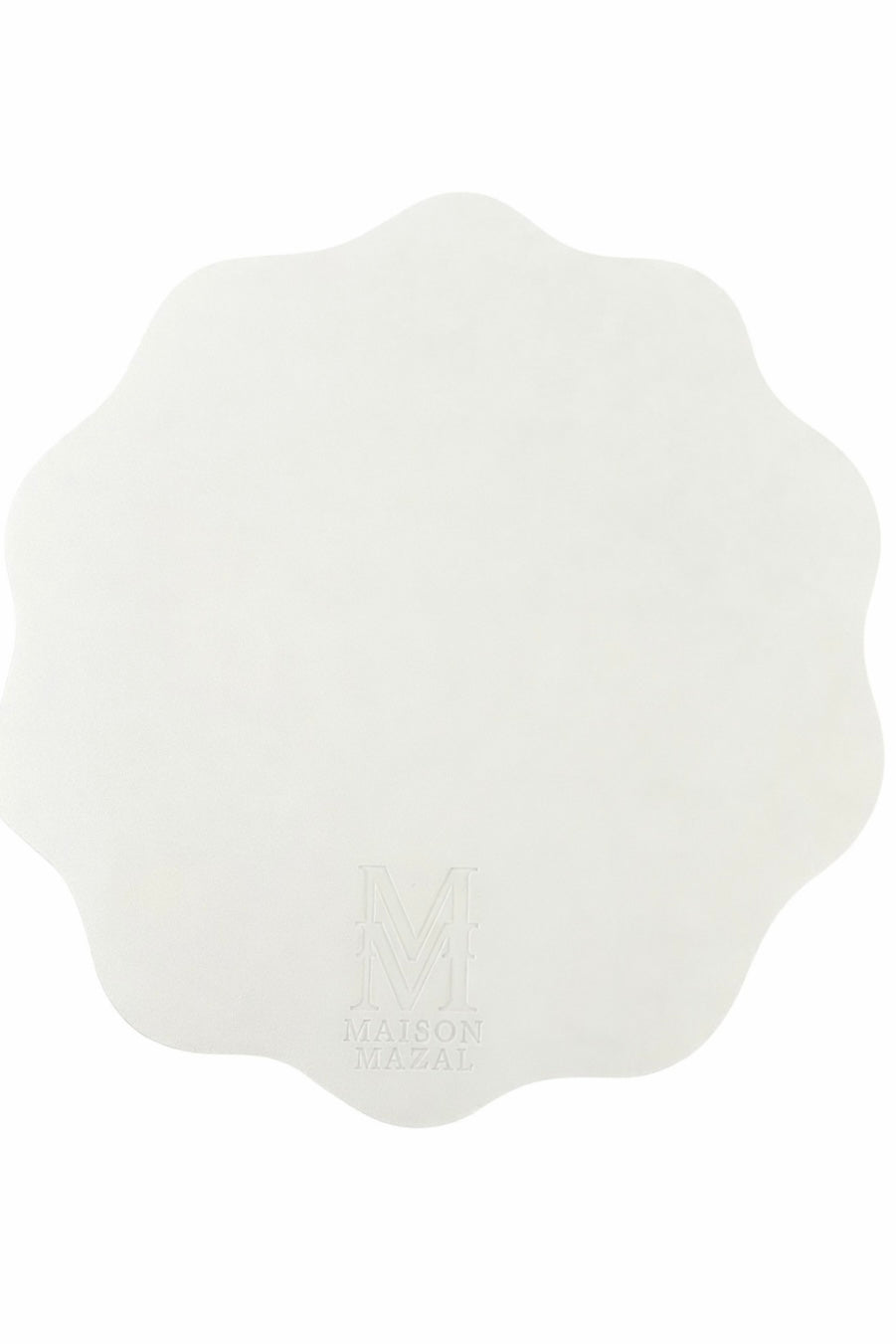 Front Logo Maison Mazal Scalloped Placemat: Light Beige Set of 4