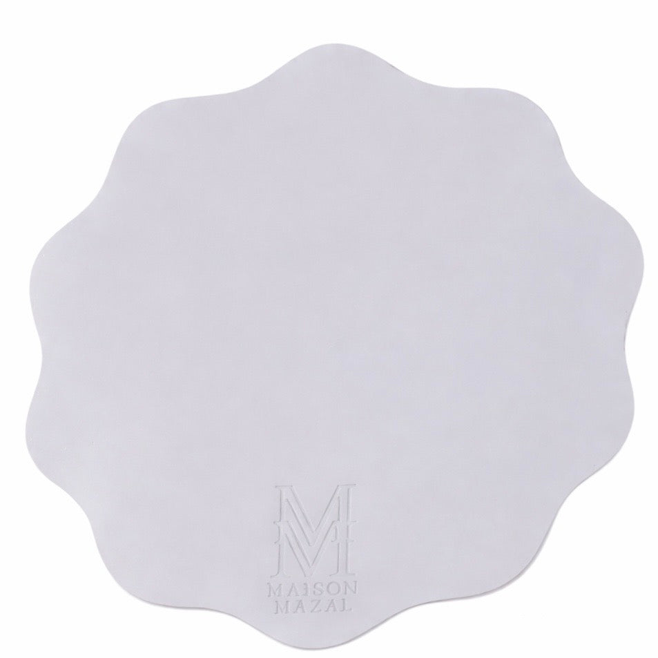Front Logo Maison Mazal Scalloped Placemats: Lilac Set of 4