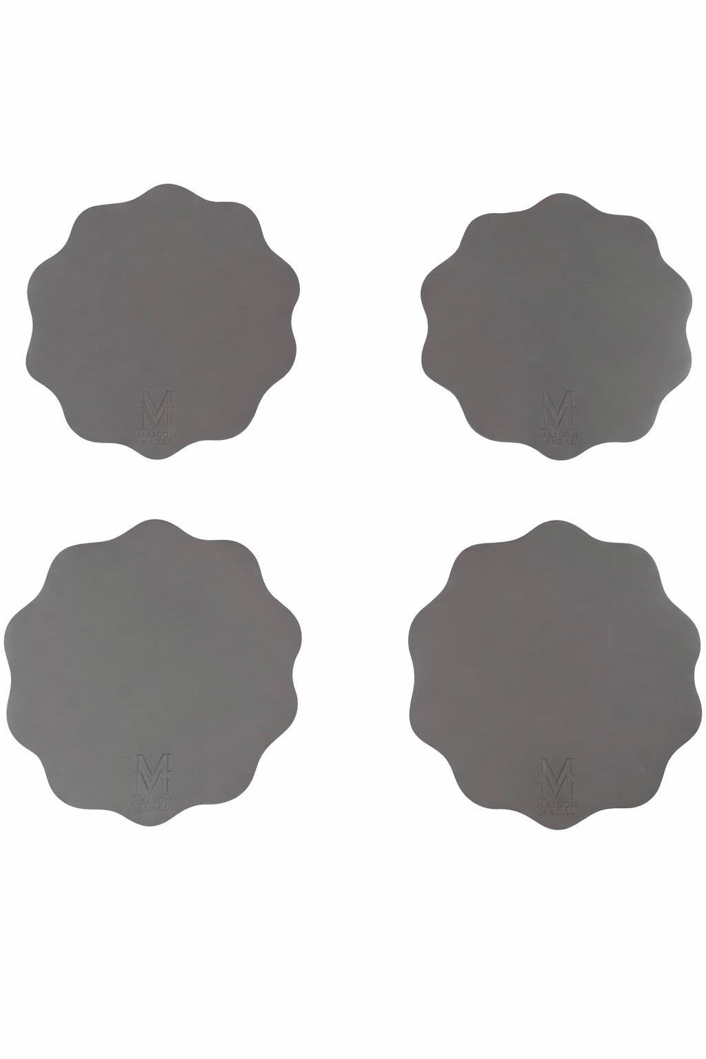 Front Logo Maison Mazal Scalloped Placemat: Coffee Set of 4