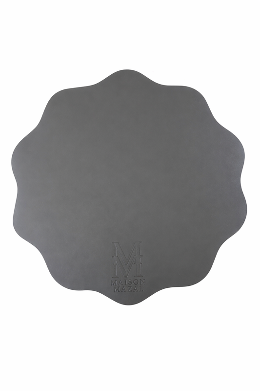 Front Logo Maison Mazal Scalloped Placemat: Coffee Set of 4