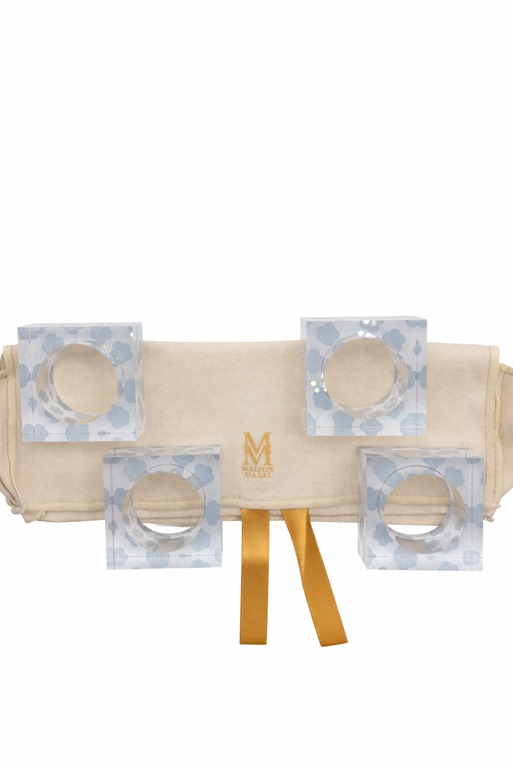 Silver Bloom Napkin Rings - Set of 4