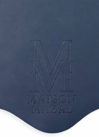 Front Logo Maison Mazal Scalloped Placemat: Navy Set of 4