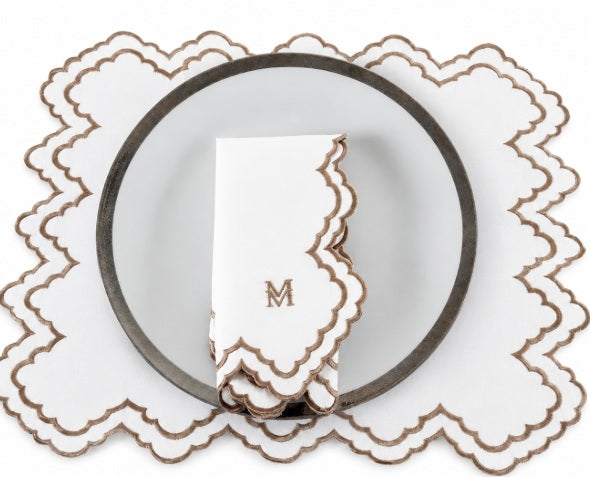 MM Embroidered Placemats Set of 4: Ivory