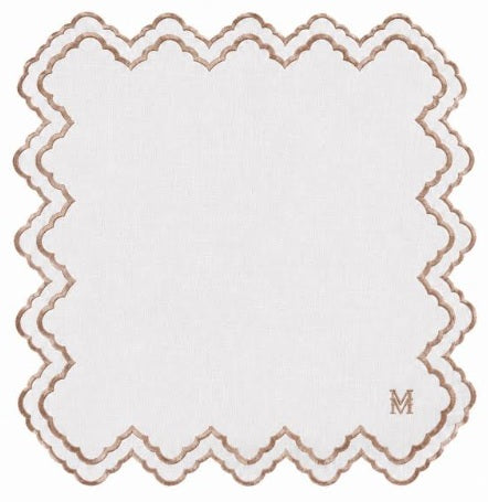 MM Embroidered Napkin Set of 4: Ivory