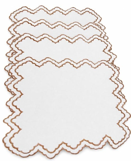 MM Embroidered Placemats Set of 4: Ivory
