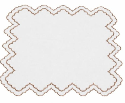 MM Embroidered Placemats Set of 4: Ivory