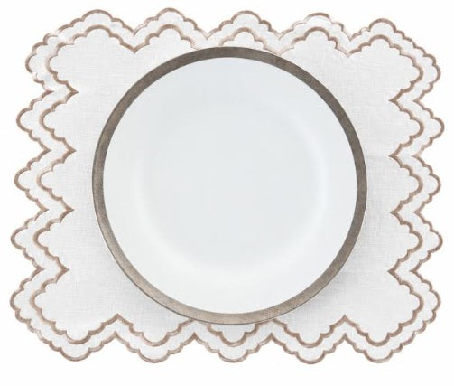 MM Embroidered Placemats Set of 4: Ivory