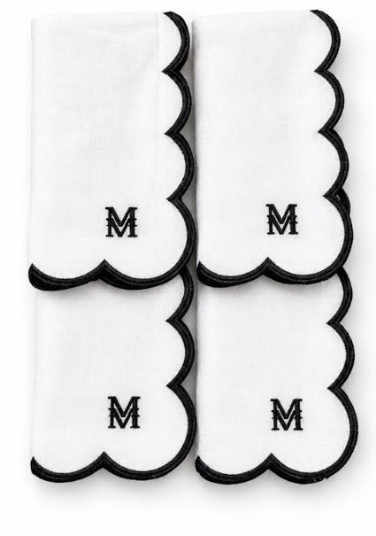 MM Monogram Napkin Set of 4 - Black & White
