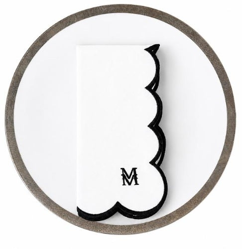 MM Monogram Napkin Set of 4 - Black & White