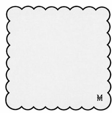 MM Monogram Napkin Set of 4 - Black & White