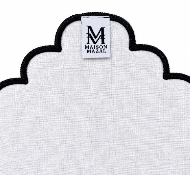 MM Scalloped Placemats Set of 4 - Black & White