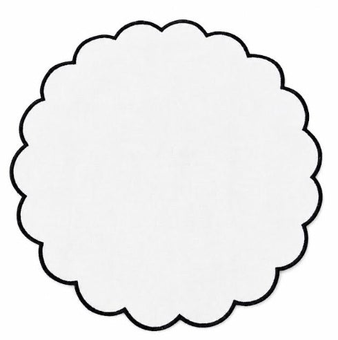 MM Scalloped Placemats Set of 4 - Black & White