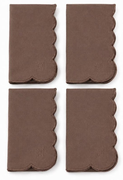 MM Monogram Napkin Set of 4 - Brown