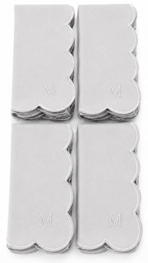 MM Monogram Napkin Set of 4 - Grey