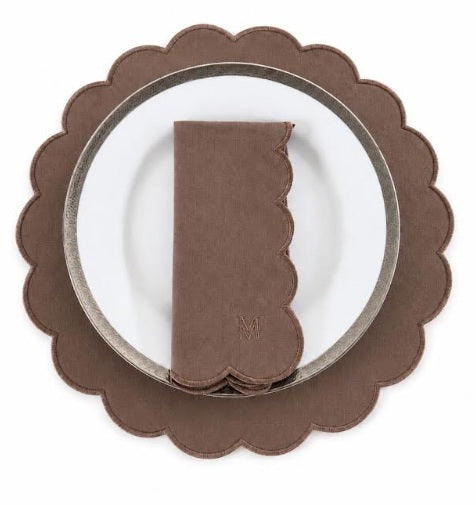 MM Scalloped Placemats Set of 4 - Brown