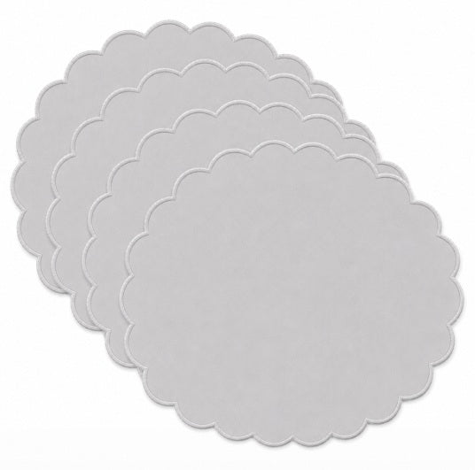 MM Scalloped Placemats Set of 4 - Grey