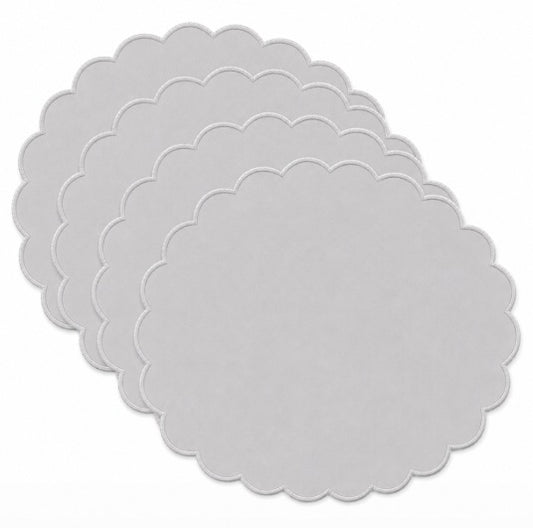 MM Scalloped Placemats Set of 4 - Grey