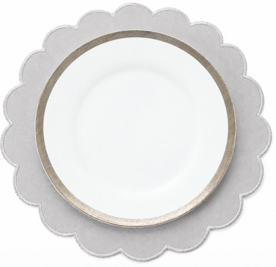 MM Scalloped Placemats Set of 4 - Grey