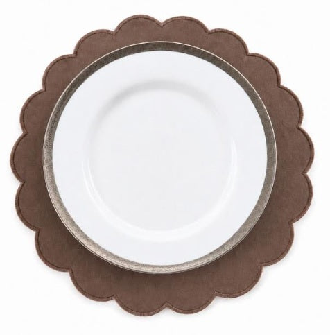 MM Scalloped Placemats Set of 4 - Brown