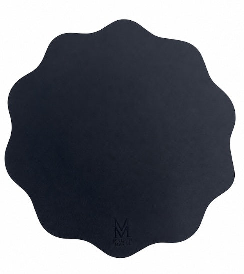 Back Logo Maison Mazal Scalloped Placemat: Navy Set of 4