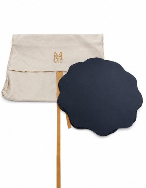 Back Logo Maison Mazal Scalloped Placemat: Navy Set of 4