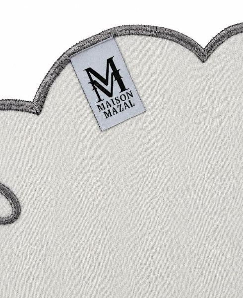 MM Embroidered Scalloped Placemats Set of 4 - Silver