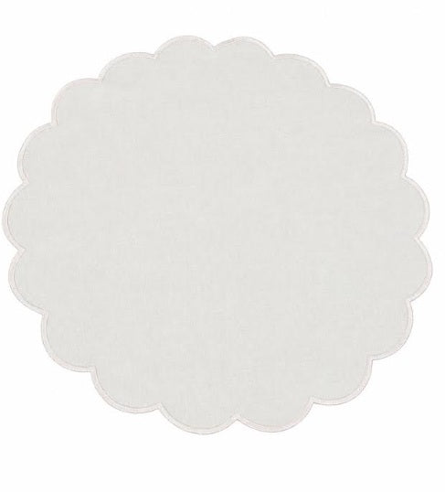 MM Scalloped Placemats Set of 4 - Ivory