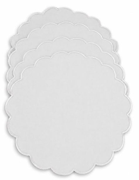 MM Scalloped Placemats Set of 4 - Ivory